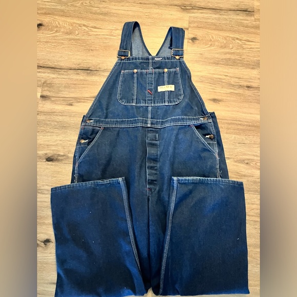 Big Mac Other - VINTAGE 70s BIG MAC Square Bak Blue Denim Work Overalls. Size 44 x 30.